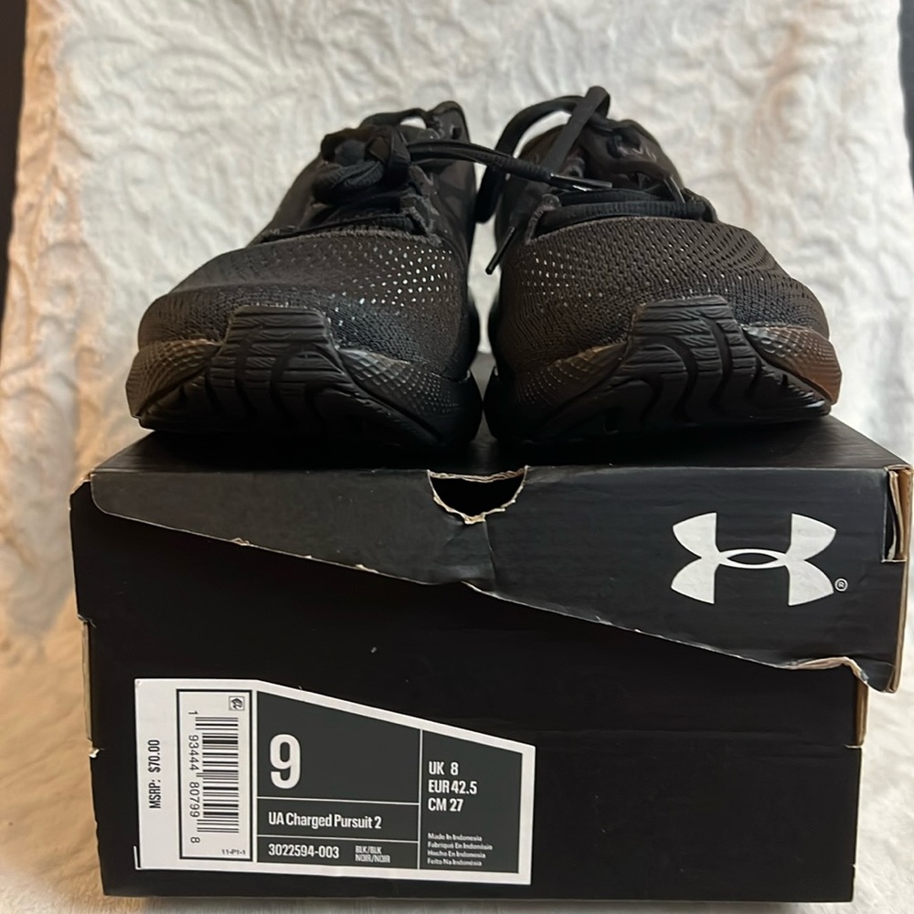 NEW Men’s Under Armor Charged Pursuit 2 Running Shoes Size 9 (Regular Width) BLK